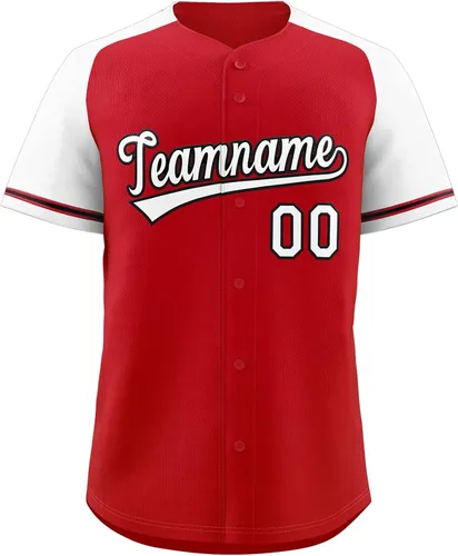 Miniatura 114 de Camisetas de béisbol personalizadas con botones de manga corta, número de nombre cosido personalizado / impreso para adultos y jóvenes