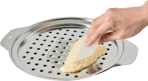 Tapa de acero inoxidable de alta calidad con raspador, herramientas para hacer fideos de huevo alemán tradicionales, olla, pasta, verduras, colador