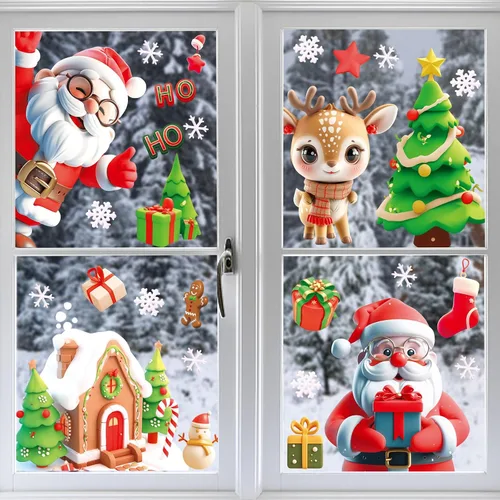 Miniatura 4 de Adhesivos navideños y calcomanías de Navidad para decoración de ventanas
