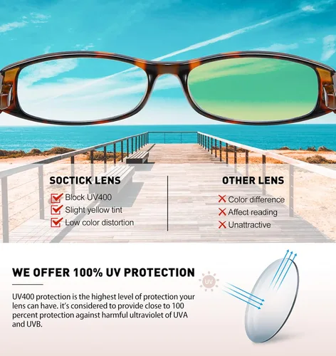 Miniatura 4 de Gafas de lectura con bloqueo de luz azul, paquete de 5 lentes de lectura para mujeres con bisagras de resorte cómodas, lectores antirreflejos, *C1