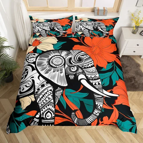 Miniatura 46 de Manfei Juego de funda de edredón occidental, tamaño individual, juego de ropa de cama de caballo de vaquero de 2 piezas, funda de edredón de cactus
