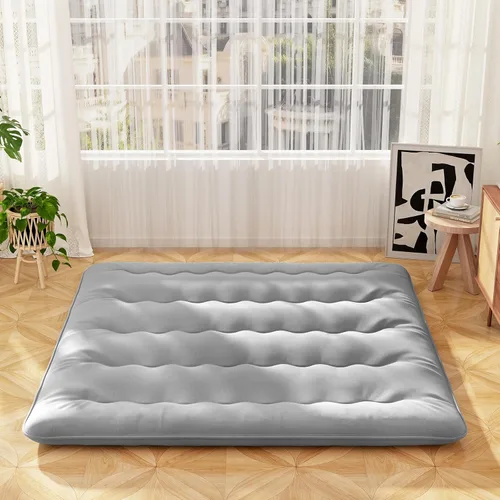 Miniatura 14 de Giantex Colchón japonés de suelo, colchón futón de 4 pulgadas con funda lavable y bolsa de almacenamiento, colchón plegable enrollable para tatami