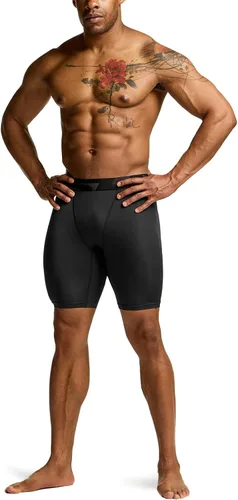 Miniatura 7 de TSLA - Pantalones cortos deportivos de compresión para hombre, en paquete de 1 o 3 unidades, mallas para correr de rendimiento deportivo, frescas