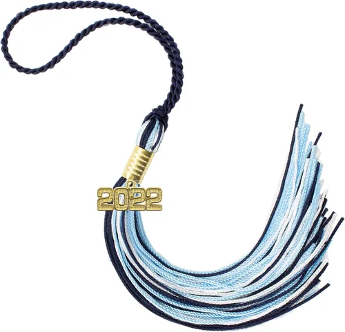 Miniatura 503 de Borla de graduación Aqua 2022, todos los colores escolares disponibles, fabricada en Estados Unidos