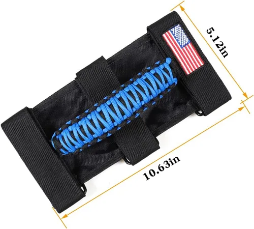 Miniatura 8 de 4 asas de agarre de barra antivuelco para Jeep Wrangler CJ YJ TJ JK JL y Gladiator JT 1955-2022 2023, cuerda de paracaídas premium, hebilla de metal