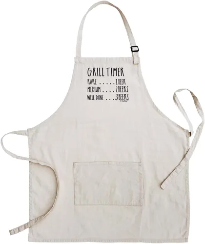 ThisWear Delantal con peto ajustable con dos bolsillos y temporizador para parrilla