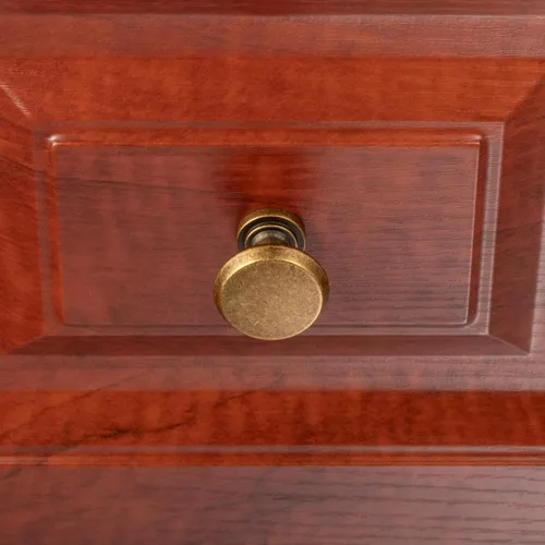 Miniatura 3 de KOOFIZO Tirador de gabinete con parte superior plana y redonda - Manija de tirador de mueble de latón antiguo (30 mm / 1.2 Pulgadas), paquete de 10