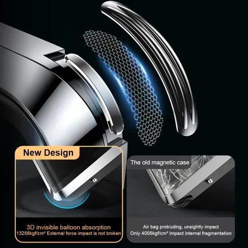 Miniatura 5 de QUIETIP Funda magnética para Honor Magic 8 Lite/Honor X9d, marco de metal de doble cara cubierta de vidrio templado transparente, negro