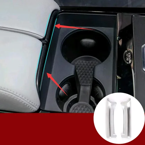 Miniatura 8 de YIWANG ABS cromo coche interior apoyabrazos caja interruptor decoración 2 piezas para Land Rover Range Rover Evoque L551 2019 2020 (oro rosa)
