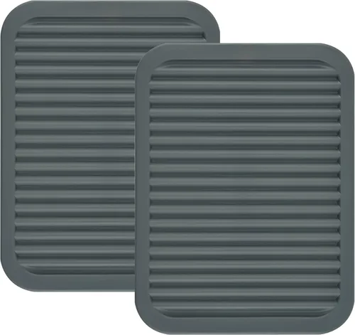 Miniatura 17 de Salvamanteles de silicona para platos y ollas, encimera, almohadillas calientes de mesa, soporte para cucharas, juego de 2 alfombrillas de secado L
