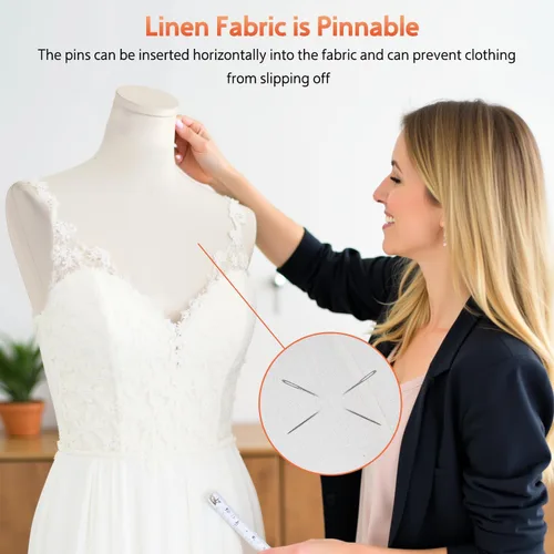 Miniatura 5 de Female Mannequin Torso Sewing: Adjustable Height from 47.2 to 74.8 Inch Female Dress Form for Sewing and Clothing Display - Pinnable Mannequin with