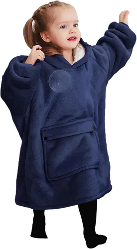 KFUBUO - Manta con capucha portátil para niños pequeños, de Sherpa, con bolsillo, sudadera para niños de 2 a 6 años, sudaderas lindas, regalos de