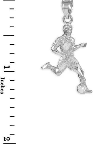 Miniatura 2 de Colgante de plata de ley para futbolista, Plata esterlina
