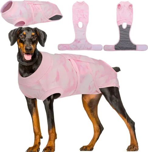 Miniatura 42 de Kuoser - Traje de recuperación para cirugía de perro, traje de recuperación suave y transpirable para perros, para esterilización femenina