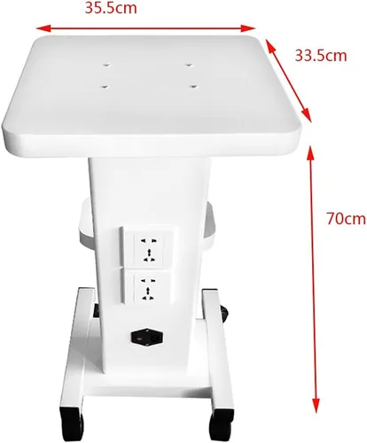 Miniatura 2 de Carrito de esteticista prémium con ruedas y enchufe, carrito de salón con asa, capacidad de peso de 110 libras, ideal para uso en spa de belleza