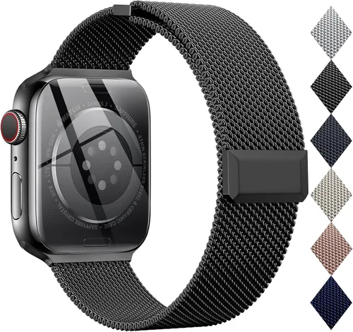 EPULY Compatible con Apple Watch Band de 1.496 pulgadas, 1.575 pulgadas, 1.614 pulgadas, 1.654 pulgadas, Series 10 11, correas de malla de acero