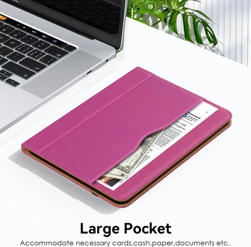 Miniatura 8 de OKP Funda para iPad de 11 pulgadas (A16) 2025 / 10ª generación 2022, para iPad 11ª/10ª de 10.9 pulgadas con funda de cuero PU de visualización Rosa
