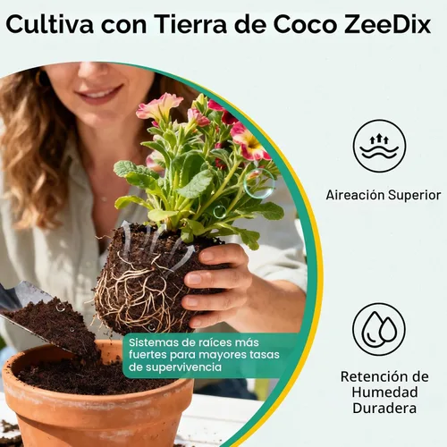 Miniatura 5 de ZeeDix 50 pellets de fibra de coco orgánica de 1.181 in para iniciadores de semillas, tierra de coco comprimida para plantar, suelo de jardín