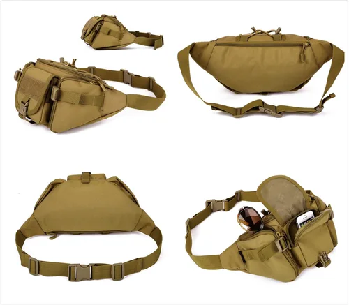 Miniatura 5 de Riñonera táctica militar impermeable WR para escalada al aire libre, pesca, correr, caza, compatible con iPhone 8, 7, 7plus (marrón coyote)