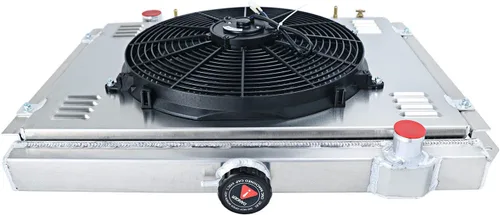Miniatura 5 de Radiador de aluminio de 3 filas+ventilador de 120 W+Kit de protección y relé de repuesto para Dodge D/W 1979-1993 100/200/250/300 400 Camión