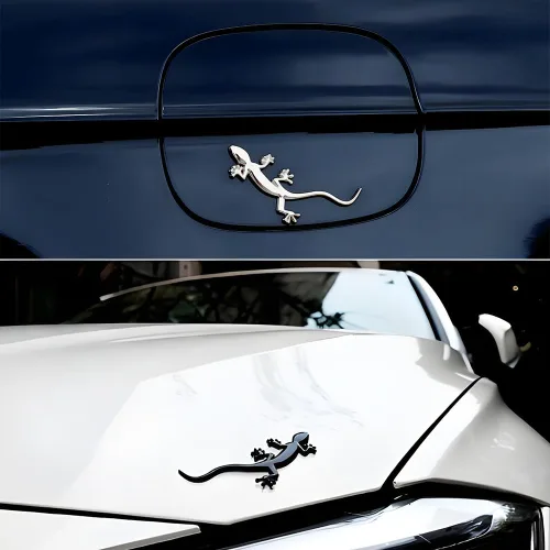 Miniatura 4 de Calcomanías de Gecko para Coche, Calcomanías para Carrocería Automotriz, Emblema de Insignia de Cromo de Metal Puro con Forma de Gecko 3D de Moda