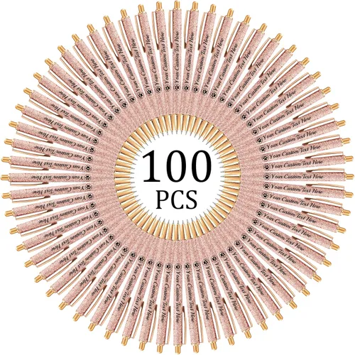 Miniatura 33 de Hasta 100 bolígrafos personalizados con nombre a granel, bolígrafo con purpurina de impresión personalizada, grabado gratis, texto con logotipo