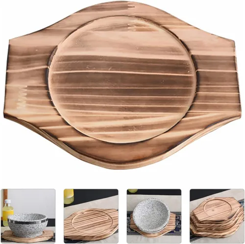 Miniatura 9 de BESTonZON Bandeja de madera para salvamanteles de hierro fundido
