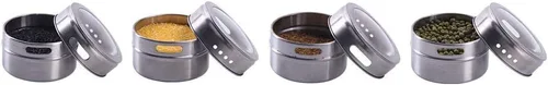 Miniatura 8 de 12 potentes latas magnéticas para especias: recipientes de almacenamiento de especias de acero inoxidable, tarros de especias de cocina con tapa 12