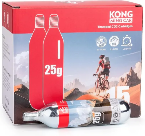 Miniatura 8 de Cartuchos de CO2 roscados de 0.56 oz/0.88 oz - Cilindro de CO2 para infladores de neumáticos de bicicleta - Gran recarga para neumáticos