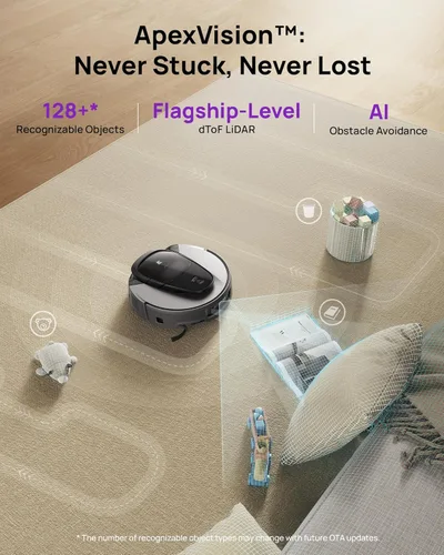 Miniatura 7 de 3i G10+ - Robot aspirador y trapeador, 18,000 Pa de succión, 60 días de limpieza sin manos con compresión silenciosa de residuos, navegación
