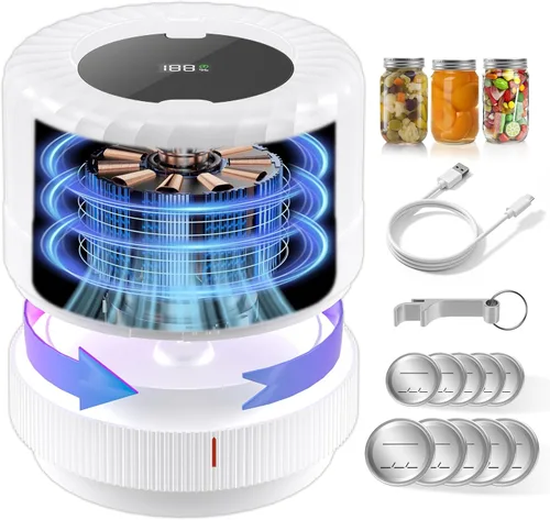 VP06+ - Sellador al vacío para tarros de masón, sellador al vacío eléctrico para tarros con tapas Mason de boca ancha y regular, sellador de vacío