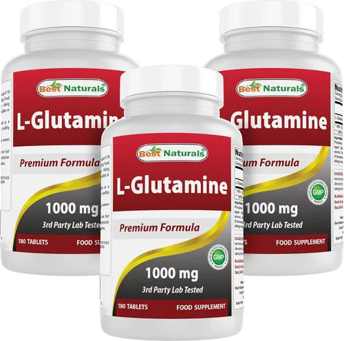 Best Naturals L-glutamina 1000 mg 180 comprimidos (180 unidades (paquete de 3))