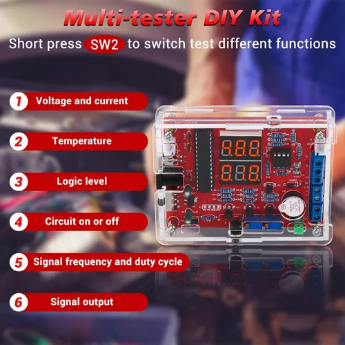 Miniatura 4 de MiOYOOW Kit de Práctica de Soldadura, Kit de Generador de Señal Ajustable PWM DIY, Probador de Voltaje y Corriente, Kit de Proyecto Electrónico, Kit