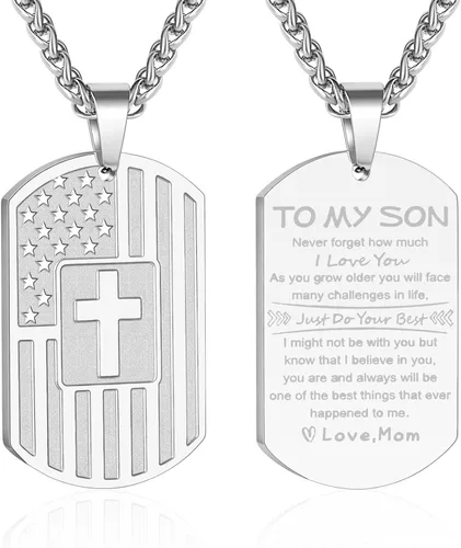 Miniatura 39 de Zocomi Rellenos de Media Navideña Regalo de Navidad - Para Mi Hijo Papá Hermano Marido Nieto Abuelo Novio Hombre Etiqueta de Perro Cruz Collar