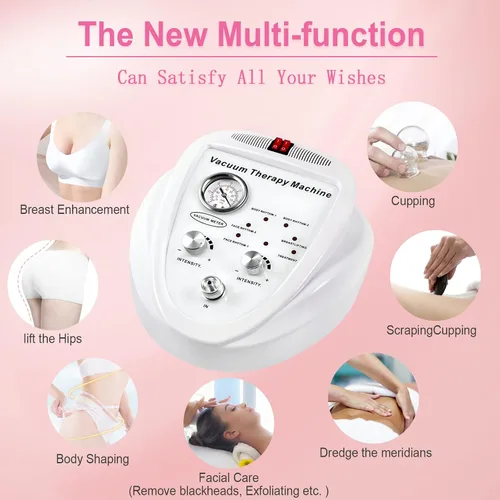 Miniatura 2 de Beauty Star Máquina de ventosas de terapia al vacío, cuerpo multifuncional, espalda, masaje facial, succión ajustable (0-70 cmHg) con 30 tazas y 3