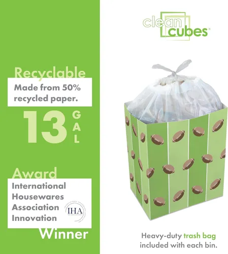Miniatura 5 de Botes de basura desechables de 13 galones (paquete de 3) con bolsas de basura ajustables, contenedores de basura reutilizables y reciclaje