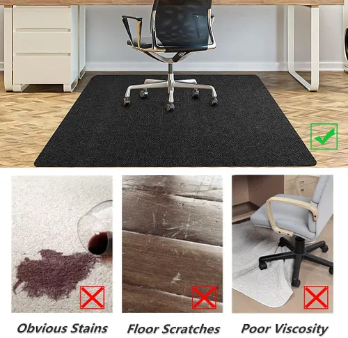 Miniatura 3 de Icegrey Tapete para silla de oficina, rectangular, lavable, antideslizante, protector de suelo para suelos de madera dura y azulejos, color verde