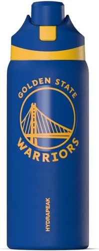 Miniatura 25 de Hydrapeak Botella de agua aislada con licencia oficial de la NBA Phoenix Suns Oasis de 32 onzas con tapa de botón y asa integrada, botella deportiva