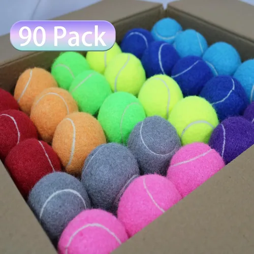 Miniatura 2 de SHYUJAJIE Pelotas de tenis, paquete de 90 pelotas de tenis de entrenamiento a granel, pelotas de tenis de alta elasticidad para practicar