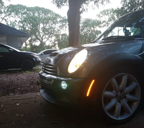 Miniatura 7 de iJDMTOY Kit de luz de marcador frontal LED ámbar con lente ahumada, compatible con Mini Cooper 2002-08 de 1ª generación R50 R52 R53, reemplaza