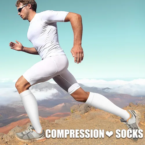 Miniatura 89 de Paquete de 3 pares de calcetines de compresión médica para mejorar la circulación de mujeres y hombres, para correr, hacer deporte y amamantar
