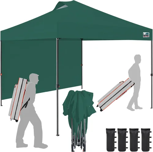 Miniatura 86 de Eurmax Tienda de campaña desplegable de 8 x 8 de Estados Unidos, con bolsa rodante patentada sin puntas, 4 paredes extraíbles con cremallera, toldo