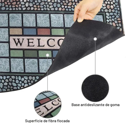 Miniatura 4 de CHICHIC - Alfombra rectangular para puerta de entrada grande de 24 x 36 pulgadas, tapete de entrada para áreas de alto tráfico, alfombras para Azul
