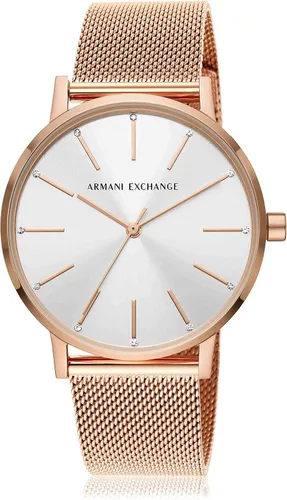 Miniatura 2 de Armani Exchange - Reloj de cuarzo de acero inoxidable con correa de piel para mujer, Malla de acero rosa, Reloj de cuarzo