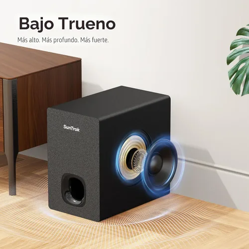 Miniatura 4 de Barra de sonido con subwoofer para TV, sistema de altavoces Bluetooth 5.3 con 2 micrófonos inalámbricos de karaoke, audio de sonido envolvente