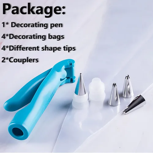 Miniatura 8 de Kit de herramientas de bolígrafo para decorar pasteles y bolsas de pastelería, kit de herramientas de decoración de pasteles DIY, kit de bolígrafo
