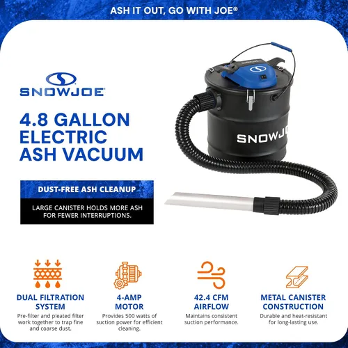 Miniatura 2 de Snow Joe ASHJ201. Aspiradora de ceniza de 4,8 Galones y 4 Amp