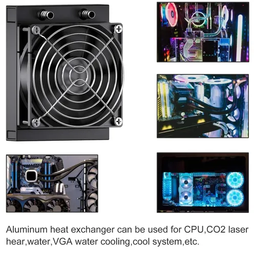 Miniatura 5 de Radiador de Refrigeración por Agua para Computadora, Intercambiador de Calor de Aluminio de 8 Tubos, Radiador de Refrigeración Líquida, Disipador
