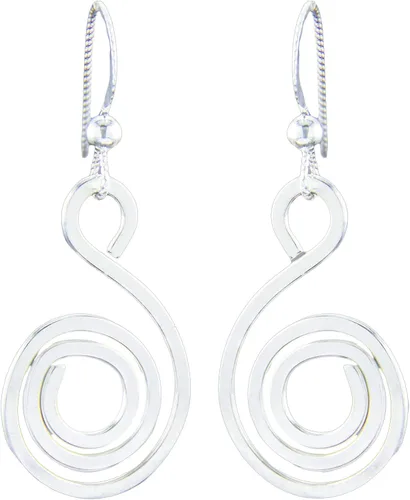 Miniatura 5 de Bonitos aretes colgantes geométricos con círculos en espiral rellenos de oro amarillo de 14 quilates, idea de regalo divertida para mujer (dorado)
