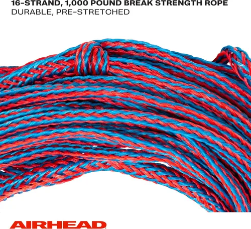 Miniatura 5 de Cuerda de esquí acuático Airhead con mango de goma, 1 sección, 75 pies